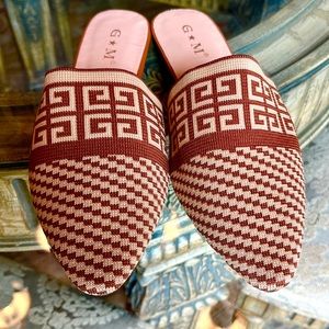 Beige Brown Women’s Slip On Sandals Mules Euro Size 38, US Size 8